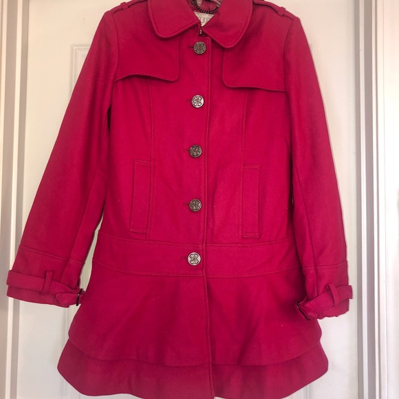 Guess Los Angeles fuchsia ruffle pea coat - Picture 8 of 8